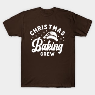 Christmas Baking Crew Santa Hat White Text T-Shirt